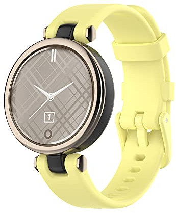 Yikamosi Kompatibel mit Garmin lily Armband,Schnellverschluss Weiches Silikon rostfreiem Metallverschluss Ersatzbänder für Garmin lily,Gelb
