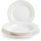 Home 18 pièces de vaisselle Montpellier en porcelaine, fil d’or, White