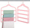 Myfolrena Cintre en velours antidérapant pour pantalons, shorts, pantalons et pantalons - Cintres multiples en velours - Rangement et organisation pour jeans, écharpes, cravates (rose, 3)