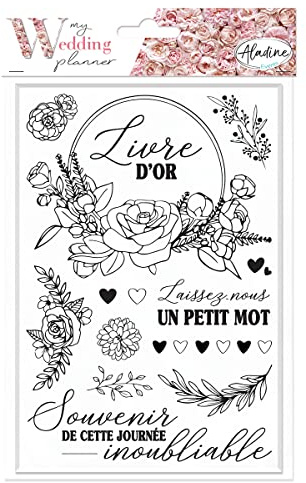 Aladine - Wedding Planner LIVRE D'OR - Planche de Tampons pour Organiser et Planifier votre Mariage de Façon Créative