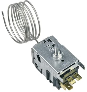 easyPART passend für Danfoss 601238 Thermostat 077B3642 Universal für | Kühlschrank, Gefrierschrank, Temperaturregler, Kapillarrohr 900mm, AMP Stecker 4x6, 3mm, Kalt aus -27°C, Warm aus -9°C