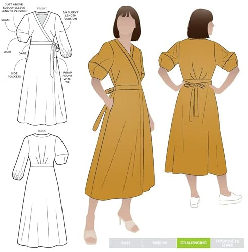 Style Arc Sewing Pattern - Millicent Wrap Dress (Sizes 18-30)