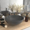 Tidyard Lavandino da Bagno in Ceramica Grigio Scuro, Lavabo da Appoggio Rotondo/Ovale/Rettangolare, Moderno