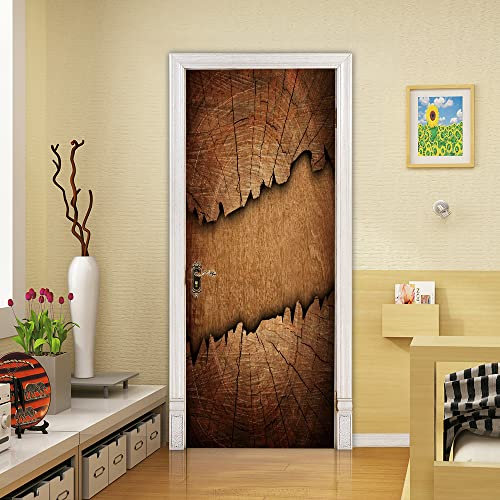 VIRANDA Türtapete Selbstklebend Türposter - HOLZKORN - Türaufkleber 3D Türklebefolie 77x200cm