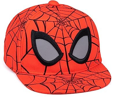 Marvel Spider-Man Mütze Kinder | Jungen Mädchen Superhelden Charakter Maske Spinnennetz Rot Snapback Sommerhut | Filme TV-Show Geschenke Merchandise