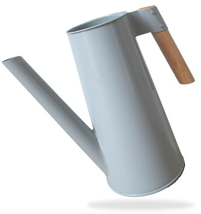 Zink Gießkanne 3l - kleine Gießkanne für Zimmerpflanzen - perfekt zum Gießen oder als Vintage Deko. Gießkanne klein mit Holzgriff liegt perfekt in der Hand. Metall Gießkanne in Farbe Grau