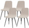 Lydevo Stuhlhussen 4er Esszimmer Strech Stuhlhussen für Esszimmerstühle Universal Waschbar Bezug Stuhlhussen Skandinavisch Stuhlüberzug für Küchenstühle Hotel Bankett,Diagonal# Licht Kamel