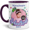 Tassendruck Personalisierbare Tasse zur Einschulung - Schulkind mit Foto, Name und Jahr personalisiert - personalisierte Geschenke zur Einschulung Mädchen | 300ml, Innen & Henkel Violett