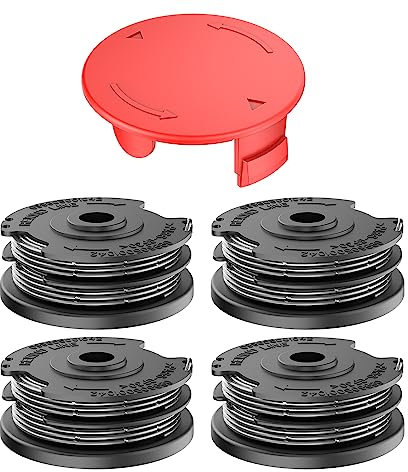MUFUSHAN 4Pcs Replacement Strimmer Spool Line, with Replacement Spool Cover, Standard Double Autofeed Spools Compatible For Bosch Art 24 27 30 30-36 LI Grass Trimmer