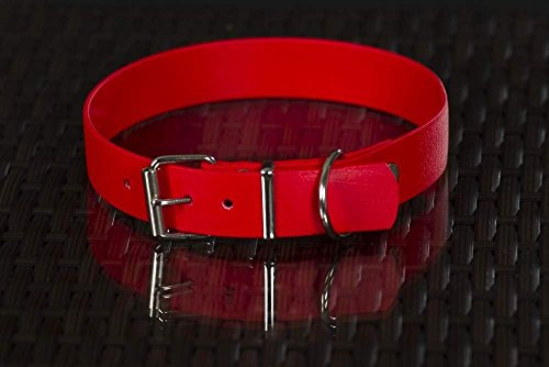 MJH BioThane Halsung vernäht, verstellbar alle 2cm, 25mm breit in orange (35-41cm)