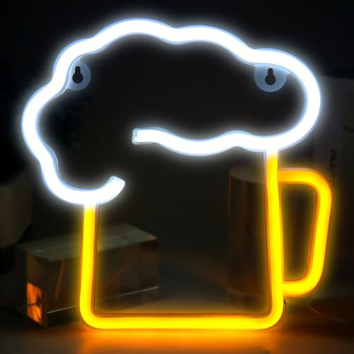 DAJASD Letrero de neón de cerveza, letrero de neón LED, letrero de neón de Beer Cheers, batería alimentada por USB para bares, clubes nocturnos, restaurantes, tiendas, festivales de cerveza