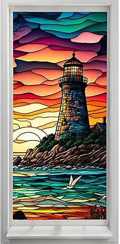 Pellicola protettiva per finestra | Pellicola in vetro con dipinti luminosi – Adesivo per finestra – Adesivi decorativi rimovibili, adesivi in vetro statico, adesivi per porte e estrusione non adesivi