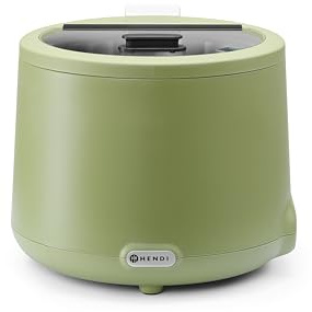 HENDI Suppenkessel, UNIQ, herausnehmbarer Behälter, 8L, 230V/500W, grün | Integrierter Glasdeckel, Temperaturbereich: von 35° bis 85°C, Suppentopf, Suppenwärmer, ø365x(H)325mm, Edelstahl, PP