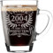 21st Birthday Gift for Men Vintage 2004 Aged to Perfection Engraved Glass Mug Gift for Coffee Lovers Tea Cup Present for 21 Year Old 300ml Coffee Mug Funny Novelty Mug Gift For Men or Women