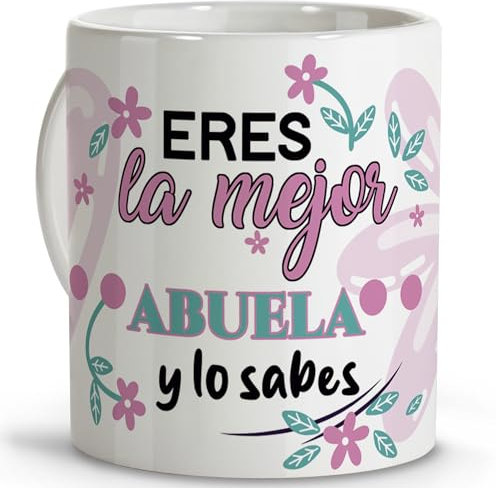 LolaPix Taza mejor abuela. Tazas originales para regalar. Regalo abuela. Regalos para abuelas. Taza cerámica 330 ml.