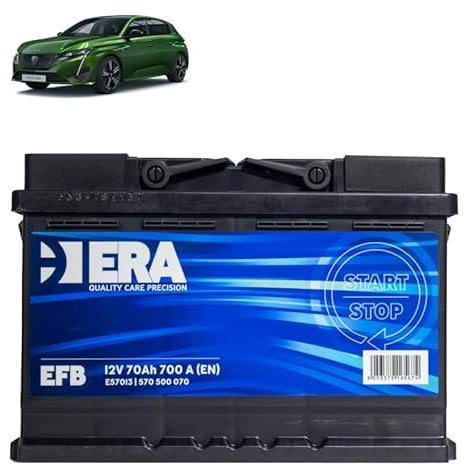 Batteria 70Ah EFB per Peugeot 308 III 1.6 Puretech 110/130 Hybrid 136/180 / 225 benzina 2021+