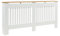 Panana Radiator Cover, Traditional Wood Grill Design MDF Wood Cabinet Radiator Covers, White with Wood top (XL)