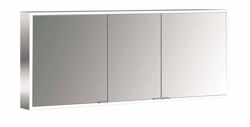 Emco Prime Facelift Lichtspiegelschrank, 1600 mm, 3 Türen, mit verspiegelten Seitenwänden, Aufputzmodell, 9497, Farbe: Aluminium/Spiegel