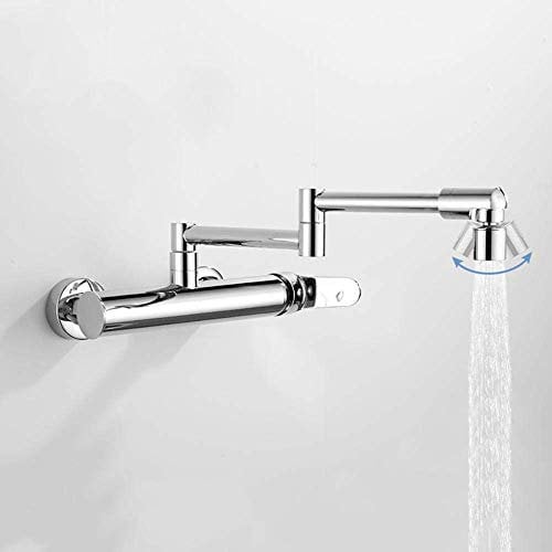 Multifunktionale schwarze Küchenspüle Mischbatterie - Wandmontage heiß und kalt Einhandgriff Verlängerung Wasserhahn mit Topffüller