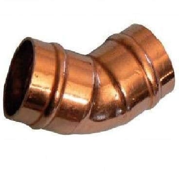 Bag of 2-15mm Solder Ring 45 Degree Elbow (Known as 45 Degree Elbow / 45 Degree Copper Elbow / 45 Degree Pipe Fitting / 45 Degree Bend Also Available in 15mm, 22mm, 28mm, 35mm, 42mm and 54mm)