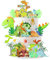 3rd Birthday 3D Dinosaur Cake Toppers Set - Big Dinosaur Decorations, Boy & Girl Birthday Party Supplies
