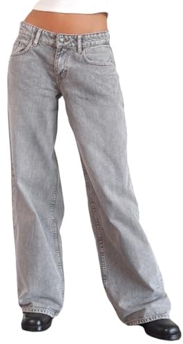 Yassiglia Women's Baggy Jeans Y2K Low Rise Wide Leg Jeans Boyfriend Jeans for Women Casual Baggy Trousers with Pocket