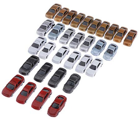 30pcs Dipinto Modello Auto Costruzione Treno Layout N Scala 1:150