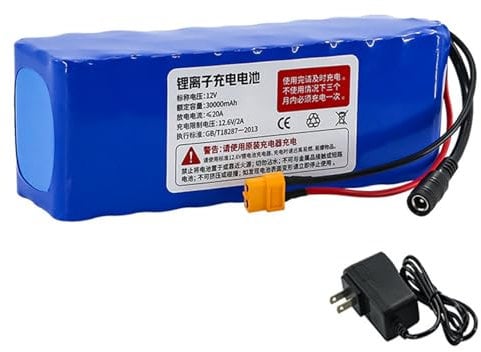 HJGHY 12V Rechargeable Nest Boat Lithium Battery Pack 12V 18000mAh 24000mAh 30000mAh High Power Remote Control Fishings Bait Boat Battery with DC and XT60 Plug,12V,18000mAh