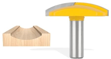 Fresa, 1 broca de enrutador de corona horizontal, vástago de 12 mm y 12,7 mm, broca de enrutador clásica, fresa for carpintería, fresa frontal de madera de carburo (tamaño: 12,7x63,5)