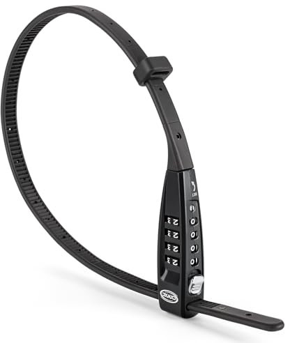 CXWXC Zip Tie Lock - 4-Digit Combo Cable Locks for Bike Motorcycle Helmet, Skateboard, Skis, Snowboard, Stroller & Cabinet - Ideal for Lightweight Security (Balck, 45CM)
