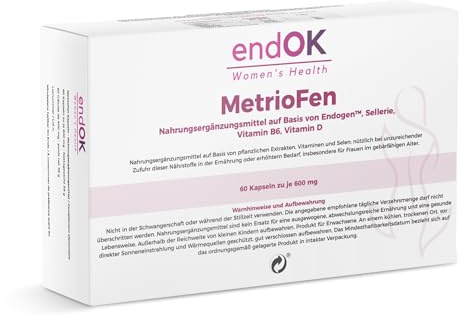 MetrioFen® – Unterstützung bei Endometriose, Fruchtbarkeit und Menstruationsbeschwerden – EndoGen®, Flavonoide, Apigenin, Luteolin, Vitamine B6, D, E