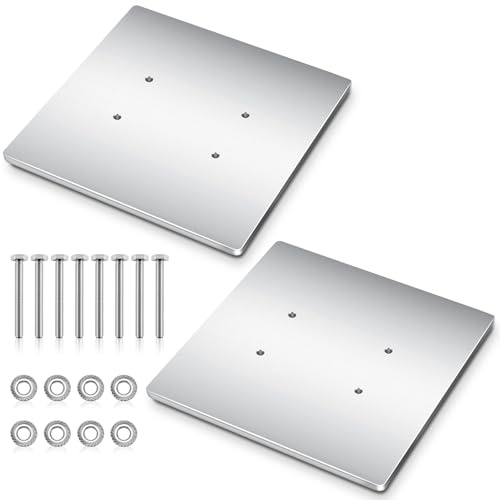 Blulu 2 Stück 40,6 x 40,6 cm Aluminium-Beleuchtungs-Traversen Aluminium-Beleuchtung Traversen Grundplatte Beleuchtung Traversen mit Hardware für 20,3 cm Box Traversen Geburtstagsparty Musich Live Show