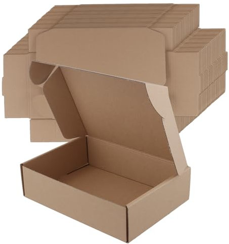 SINJEUN 30 Stück Versandkarton 230 x 160 x 60 mm, Faltkartons Maxibriefkartons, Karton Verpackungskartons Braun für Verpackung, Transport