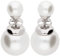 LÖB Ohrringe 750er Weißgold Vergoldet Perlenohrringe silber weiß Damen Doppel Ohrstecker Set Front Back mit Zwei Perlen Kugeln Perlenohrstecker Brautschmuck
