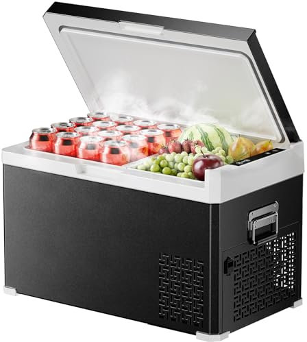 HCALORY 30L Dual-Zone Kompressor kühlbox MIT TRENNWAND – Elektrisch Mobiler Camping (-20°C bis +20°C), 12/24/230V für Auto/Camping/Boot