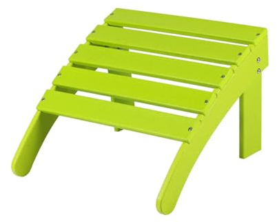 COWVIE Outdoor Adirondack Ottoman, Weather-Resistant HDPE Footrest for Patio, Porch, Backyard, Garden, Lawn, and Deck, Apple Green