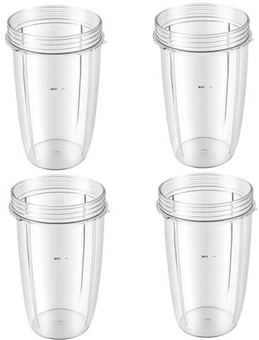 KOHAND 4 Pack 24OZ Replacement Blender Cups, Juicer Cups Compatible with Nutribullet 600W and 900W Blenders, Blender Accessories