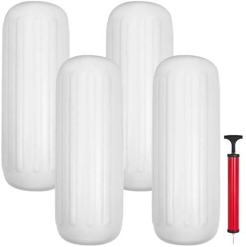 GSCLZ 4 ribbade båtfender 25, x 71,1 cm med mitthålsbuffert för fasthållning