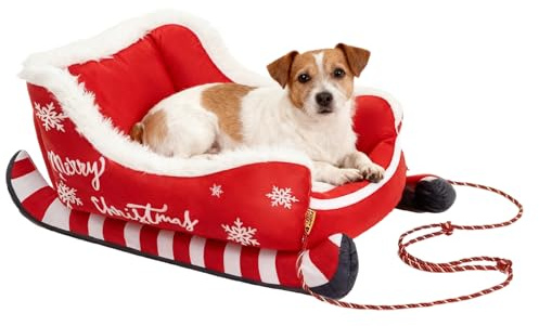 MWZBTG Haustierbett Schlitten, 50/65/81cm Plüsch Weihnachtsschlitten Hundebett, Weihnachts Hundebett, rutschfeste Kissen Warm, Warm Festliches Plüsch Hundesofa Katzensofa Für Katzen Und Tiere