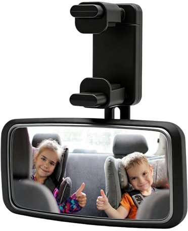 Rücksitzspiegel für Babys,360° drehbar Auto Babyspiegel mit Hakenclip,Spiegel Auto Baby Rückbank,Rücksitzspiegel Baby Kinderwagenspiegel,Rückspiegel für Kindersitz und Babyschale für alle Kopfstützen