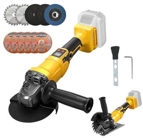 WingFly Akku Winkelschleifer für Dewalt 18V,20v, Kabelloser Schleifer | Professional, 125mm, Bürstenloser Motor, Scheibenschutz, zum Entfernen von Farbe und Mörtel(ohne Akku)