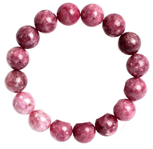 12 mm Turmalin-Perlen, elastisch, Etsy Energy, Schmuck, modisches Armband, 17,8 cm (7 Zoll) (lila)