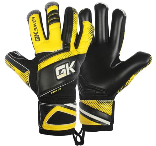 GK Saver Football Goalkeeper Gloves with Negative Cut & Removable Finger Save – Soccer Goalie Gloves with German Latex Grip and Breathable Mesh Design