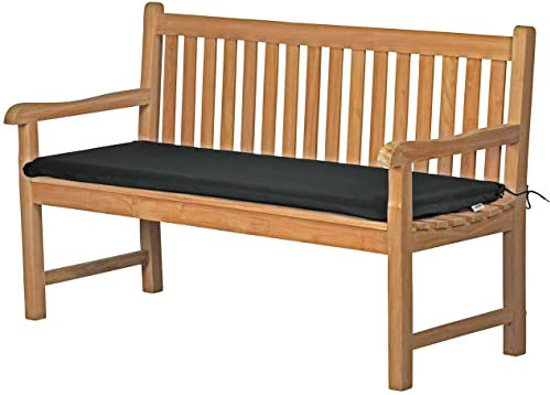 Bankauflage Bankkissen Bankpolster Gartenbankauflage Polsterauflage Sitzauflage Sitzkissen Gartenbank 140 x 40 cm anthrazit dunkelgrau hochwertig Made in Germany