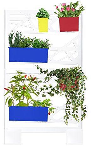 brothesign Vertical Garden Set Medium Modular Metal Planter for Plants Integrated Water Recycling System Premium Pop Edition, Colorful