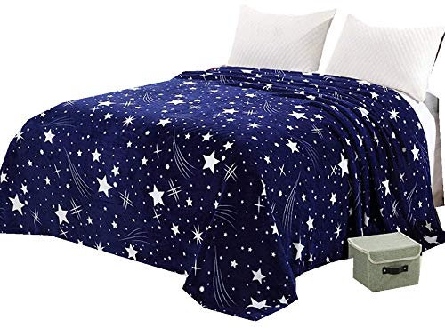 Flauschig Weich Kuscheldecke XL XXL Blau Grau Braun Pinguin Meteorschauer Blume Warme Weiche 100% Polyester Fleecedecke Wohn Tagesdecke Blätter Sofa Decke Mehrere Stile (Meteorschauer, 150 x 200 cm)