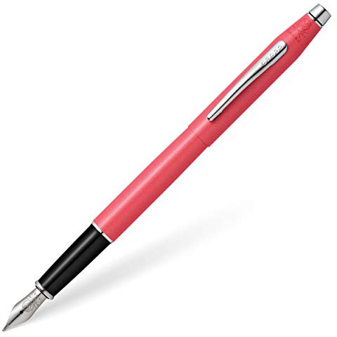 CROSS Classic Century Coral Pearlescent Lacquer Fountain Pen with Polished Chrome Appointments