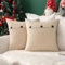 MIULEE Kissenbezug Dekorative Kissenhülle Leinenoptik mit Knöpfe Kissenbezüge Dekokissen Sofakissen Zierkissen für Sofa Schlafzimmer Wohnzimmer 2er Set 45x45 cm Milchweiß