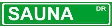 TNND Vintage Wanddekoration Schild Sauna für den Innen- und Außenbereich Hof Zaun Straßenschild 10,2 x 40,6 cm