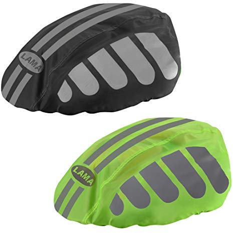 LAMA Wasserdichter Helmüberzug 2 Stück Fahrradhelm Regenüberzug Wasserfester Regenschutz Unisex Regenhülle Helmschutz Helmregenüberzug Helm Regen Abdeckung Regenhaube Mütze für Herren Damen Kinder